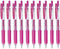 Zebra Sarasa Clip 0.7 Retractable Gel Ink Pen, Rubber Grip, 0.7mm, Magenta Ink, Value Set of 10