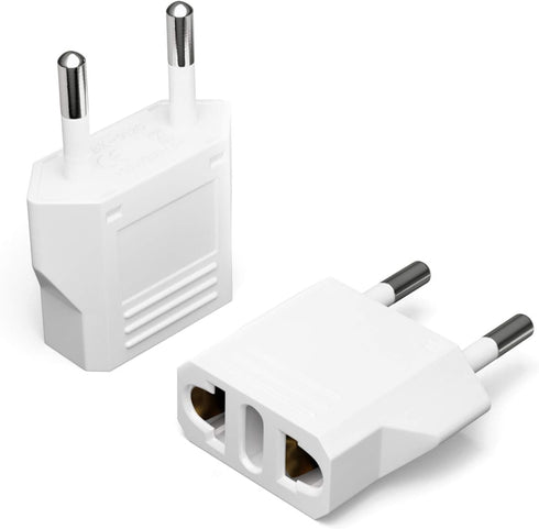 Unidapt 2-pack Europe Travel Plug Adapter, USA to European Plug Adapters, Travel from US Canada America Mexico to EU Europe Italy France Germany Spain Outlets, Type C Pin Converter, 220V Power Plugs