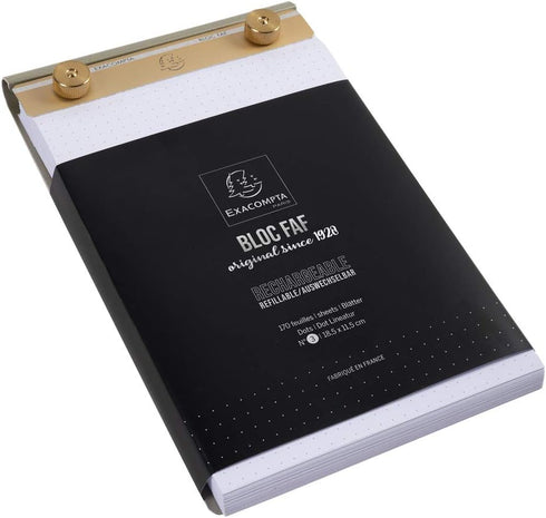 Exacompta FAF Metal Desk Pad for Home or Office, 200 White 70g Micro-Perforated Sheets, Non-Slip Backing