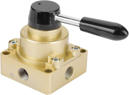 Hilitand HV-03 Rotary Lever Hand Valve, G3/8 Control Valve, 3 Positions 4 Ways Pneumatic Air Flow Control