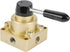 Hilitand HV-03 Rotary Lever Hand Valve, G3/8 Control Valve, 3 Positions 4 Ways Pneumatic Air Flow Control