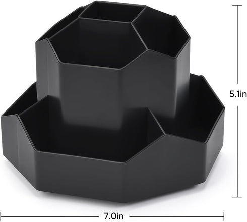 Pencil Pen Holder for Desk, 9 Slots, 360 Degree Rotating Organizer, Desktop Storage for Office, School, Art Supplies