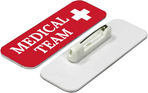 Signs ByLITA 1 3" (10 Pack) Medical Team x Medical Office Name Tag/Badge, Red