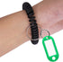 SENHAI 12 pcs Wristband Keychains & 6 pcs Key Tags, Plastic Coil Stretch Elastic Spring Bracelet Key Ring