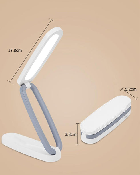 2000mAh 3 180 Foldable Desk Lamp, Rechargeable Portable LED Light with Adjustable Brightness, Rotatable Eye-Caring Mini