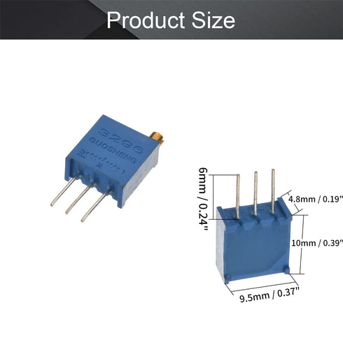 Fielect 50Pcs 10K Ohm Multiturn Trimmer Potentiometer, High Precision Variable Resistor 3296W Potentiometer