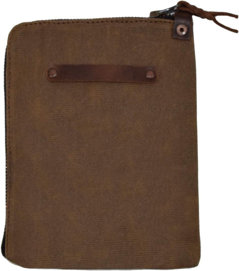 Hide & Drink Scribbler Case for Notebook, Handmade from Waxed Canvas (Fatigue)