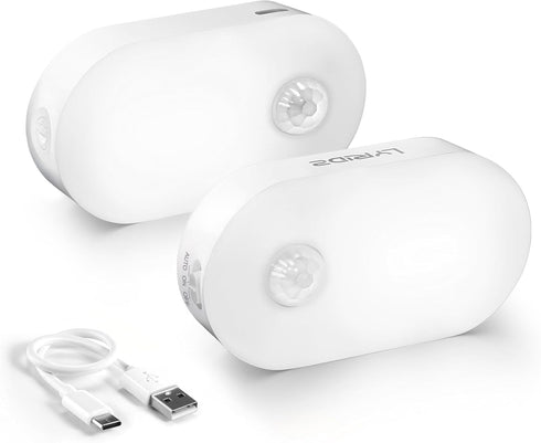 Lyridz Rechargeable Motion Sensor Night Light, Cool White LED Stick-on Closet Light