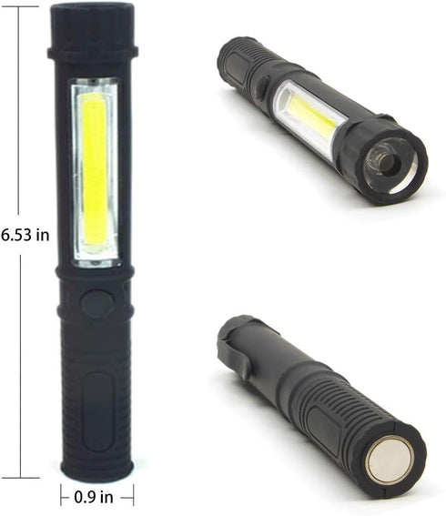 8 Pack COB LED Work Flashlight with Magnetic Base and Clip Multi-Function Pocket Pen Light Inspection Work Light