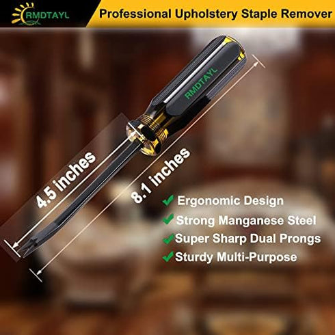 Heavy Duty Staple Remover Tool for Upholstery, Construction Staple Puller Tack Lifter for Removing Nails and Tacks