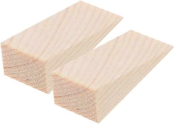 Wooden Door Wedge Stopper, 2PCS Triangle Wood Block, Non-Slip Door Stop for Indoor and Outdoor Use
