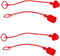 2 Sets 1/2" Hydraulic Coupler Dust Cap, Male Dust Cap and Female Plug Cover for Flat Face Quick Coupler, Red Cap