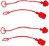 2 Sets 1/2" Hydraulic Coupler Dust Cap, Male Dust Cap and Female Plug Cover for Flat Face Quick Coupler, Red Cap