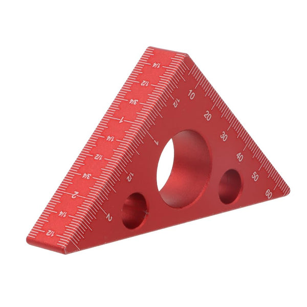 Aluminum 45/90 Degree Layout Triangle Ruler, Thickened Measuring Tool with Imperial and Metric Scales for Woodworking