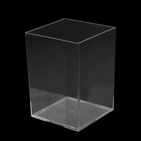 TAICHEUT 21 Pack Clear Square Acrylic Pen Holder, Square Makeup Brush Holder, Desktop Pencil Cup for Toothbrush, Straw