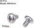 uxcell M4x5mm Pan Phillips Machine Screws, 304 Stainless Steel Fasteners Bolts, 20Pcs