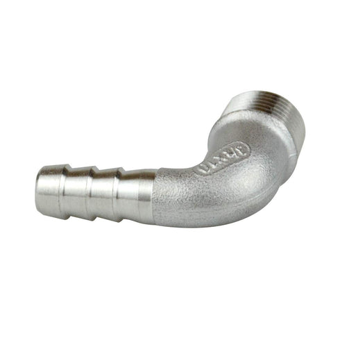 Quickun 304 Stainless Steel Hose Barb Fitting Elbow, 3/8" Barb x 1/4" Male 90 Degree Barbed Pipe Fitting