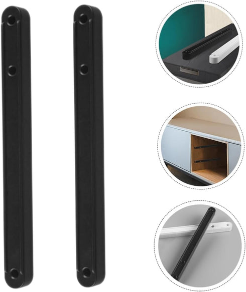 2pcs DOITOOL Side Mount Drawer Guide Rail with Wheels Smooth Sliding Track for Cabinet Wardrobe Bedside Table