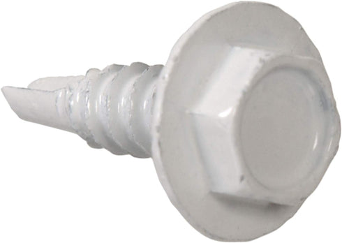 The Hillman Group Hex Washer Head White Self-Drilling Screw 35247, 8 x 9/16, 100-Pack