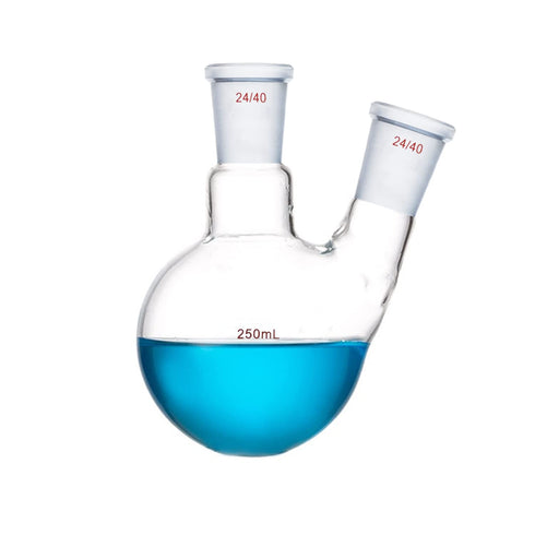 Dinglab Double Necks Round Bottom Flask 24/40 Ground Joint, Two Necks Boiling Bottle