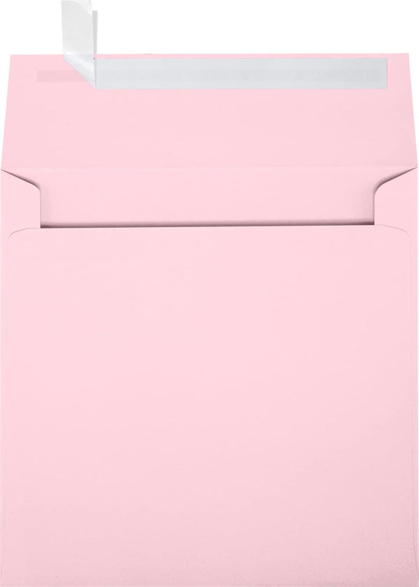 LUXPaper Square Invitation Envelopes | Peel & Press | 6 1/4" x 6 1/4" | Candy Pink | 80lb. Text | 50 Qty