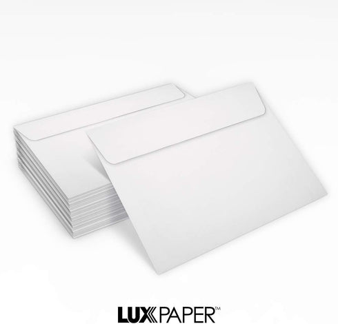 LUXPaper A7 Invitation Envelopes, 5 1/4" x 7 1/4", White, 50 Qty
