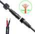 2 Wire Waterproof Connector, 2Pin Male Female Plug LED Connector with 16AWG IP68 20CM Extension Cable