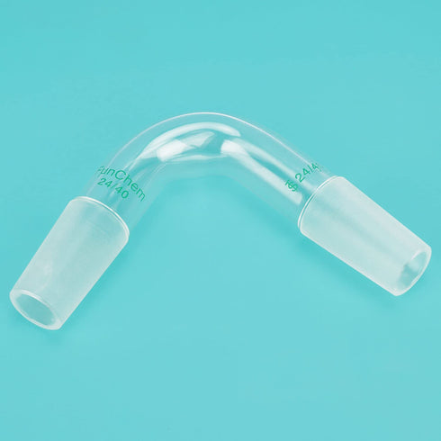 75 Degree Bent Distillation Adapter, Borosilicate Glass Laboratory Adapter with 24/40 Inner Joints