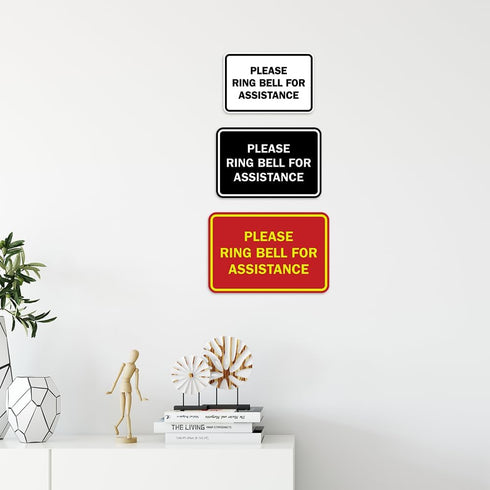 Signs ByLITA Classic Framed Please Ring Bell For Assistance Wall or Door Sign - Durable Material (Black) - Small (1
