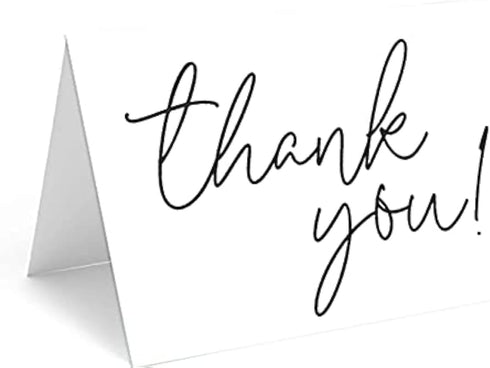 Red Door Inspirations 5x7 Thank you Note Cards with Envelopes (Black and