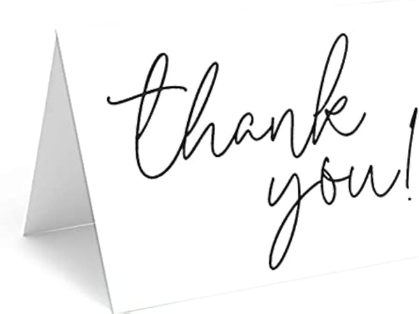 Red Door Inspirations 5x7 Thank you Note Cards with Envelopes (Black and