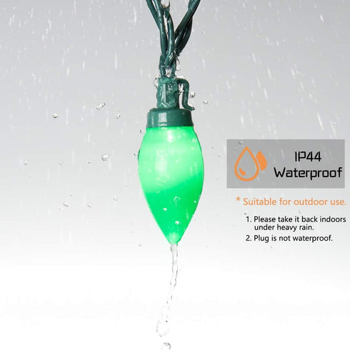 C9 Bulbs 50 32ft 50LED) HAYATA Multi Color Big Classic Christmas Lights LED Indoor Outdoor Home Yard Xmas Tree