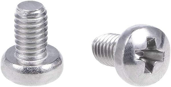 uxcell 100Pcs M3x5mm Pan Phillips Cross Head Machine Screws, 304 Stainless Steel Fasteners Bolts