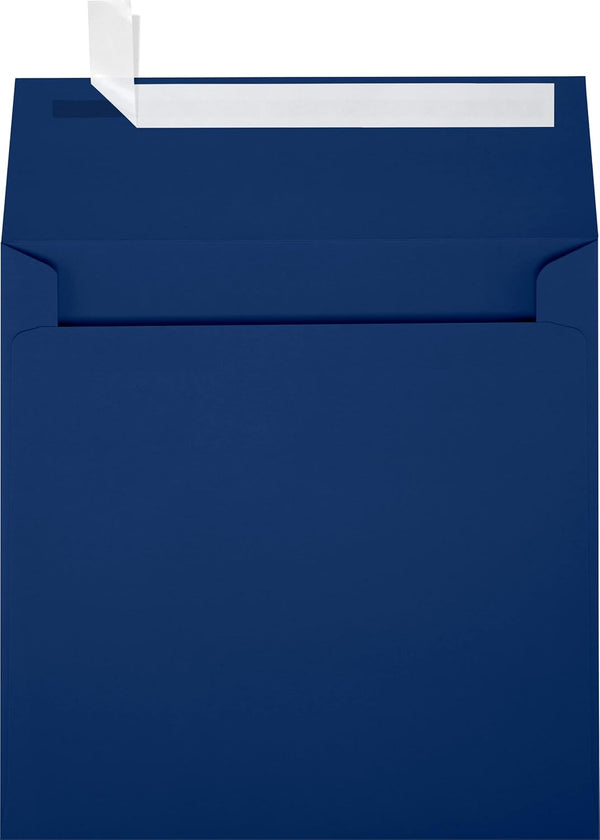 LUXPaper Square Invitation Envelopes, Peel & Press, 6" x 6", Navy Blue, 80lb. Text, 50 Qty