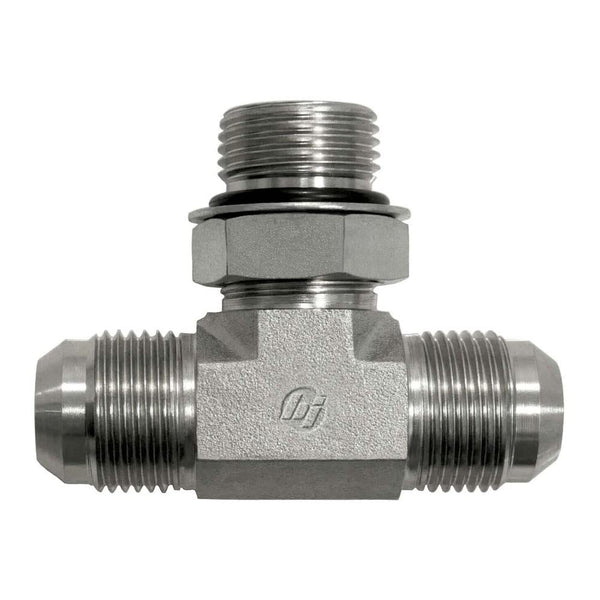 Brennan Industries 6803-06-06-06-NWO-FG Forged Steel Branch Tee Tube Fitting, 9/16"-18 SAE x 9/16"-18 SAE x 9/16"-18 SAE ORB Thread, 3/8" Male JIC x 3/8" Male JIC x 3/8" Male Adjustable O-Ring Boss