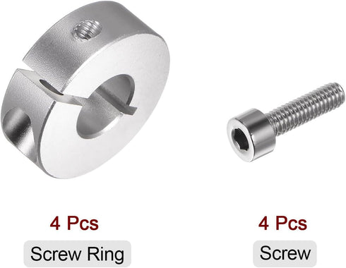 4pcs Shaft Collar Set Screw Split Clamp-On Collars, 12mm Bore, 30mm OD, 10mm Width for Machine Tools