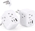 2 Pack Switzerland Travel Plug Adapter, Type J Power Adapter with 3 Outlets, 3 USB Ports for Travel Essentials