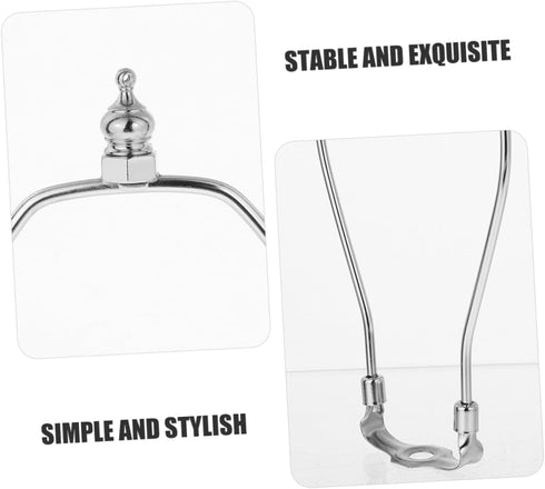 Yardwe Adjustable Metal Lamp Shade Harp Holder for Table and Floor Lamps Chrome Horn Frame Detachable Saddle Base DIY