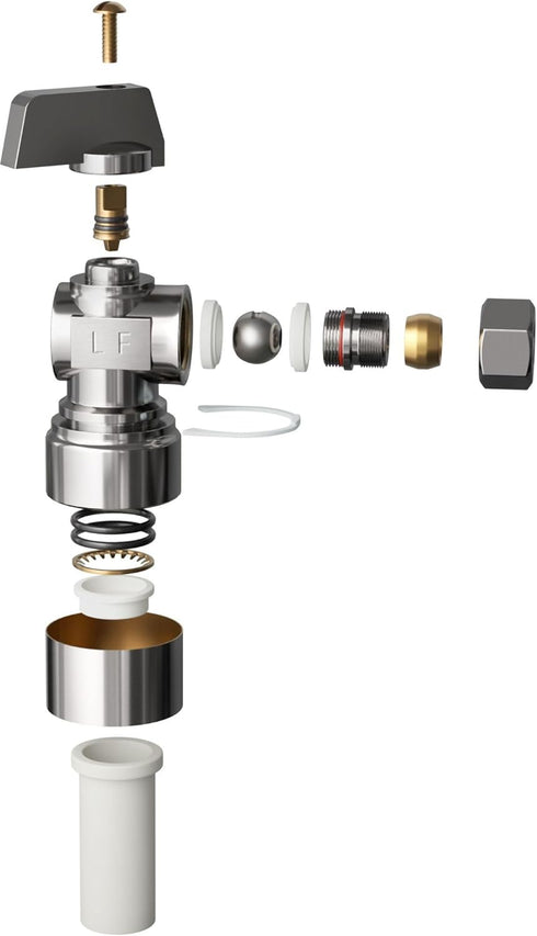 PROFLO PFXQAQ32 FastFit 5/8" Push x 3/8" OD Angle Stop Quarter 1/4" Turn - Chrome by ProFlo