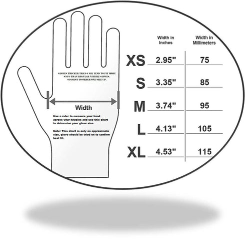 EnSure Low Derma Gray Black Powder Free Nitrile Exam Gloves, Extended Cuff, 100, X-Large