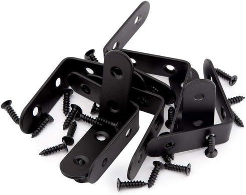 8 Pack 2 Corner Bracket Shelf Bracket,Heavy Duty Black Stainless Steel L Corner Brace,Right Joint Angle Brackets