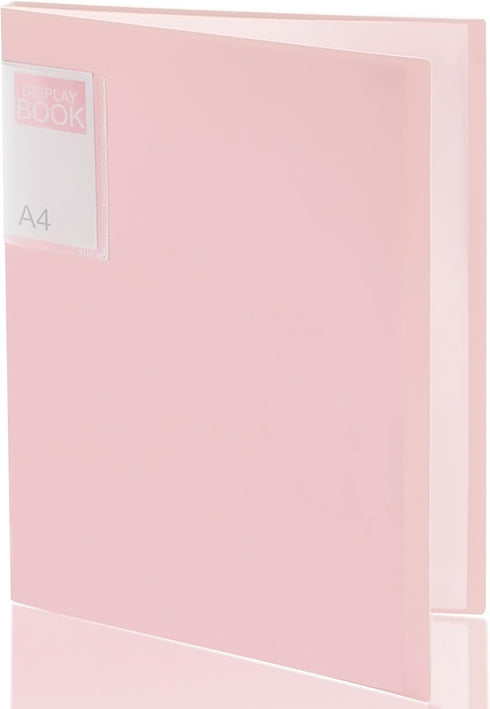 Pink Pastel Binder with Clear Plastic Sleeves, 30 Pockets, 60 Pages Display, 1 Pack for Documents, Recipe, Art