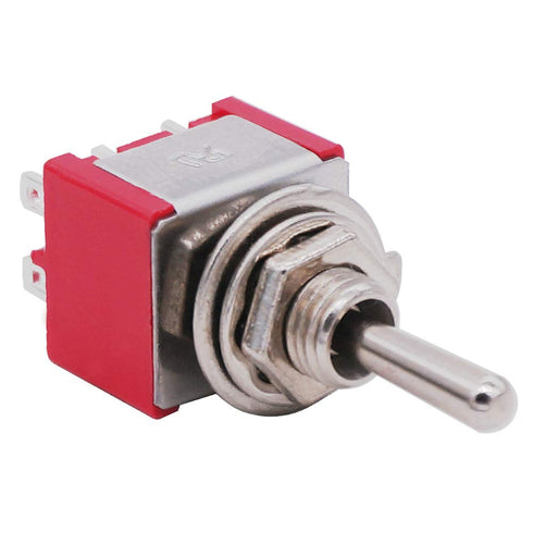 Twidec 6Pcs Mini Momentary Toggle Switch DPDT 3 Position 6 Pins (0N)-Off-(ON) Miniature Toggle Switch with Waterproof