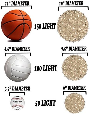 6in 50 5ft 12ft Commercial Novelty Lights LED Light Starlight Sphere, Blue, Ornament Ball Light, Hanging Cord with S
