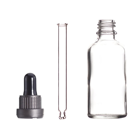 YIZHAO Clear Glass Dropper Bottle 2oz, Tincture Bottles with Glass Dropper, for Essential Oils, 6 Pcs