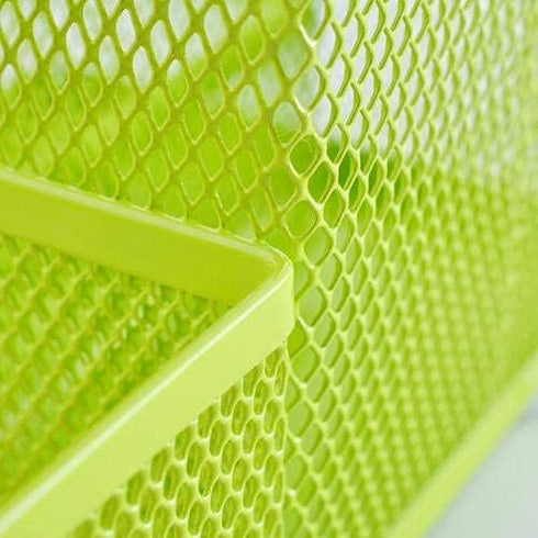 Mesh Pen Holder for Desk Purple Square Pencil Cup Holder Pens Organizer Wire Mesh pencil holder for Table Office/Home/School (2 x, Green) by Saikvi