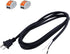 16AWG Replacement Power Cord, 2 Prong Pigtail 16 Gauge Polarized Plug Extension Cord, 6FT Black