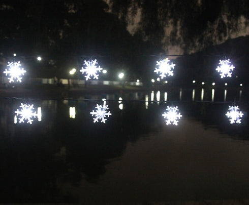 Solar Christmas String Lights Outdoor Waterproof 30 LED 20Feet Solar Snowflake Christmas Fairy Lights Decorations with 8 Lighting Modes for Garden Patio Yard Porch Wedding Party Decor(White) by Inngree