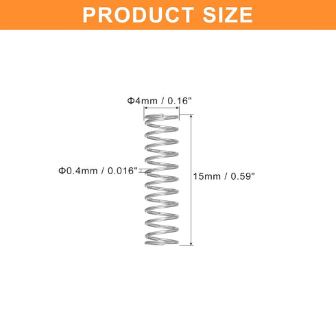 uxcell 5Pcs Compression Spring, Wire Diameter 0.016", OD 0.16", 304 Stainless Steel Coil Mechanical Compressed Spring