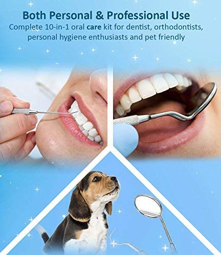 SURGICAL ONLINE Professional Dental Tools Kit, 6 pcs with Pouch, Teeth Cleaning Oral Care Kit